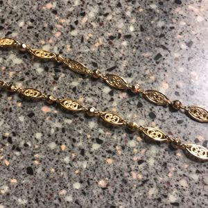 Cookie Lee gold filigree necklace NWT